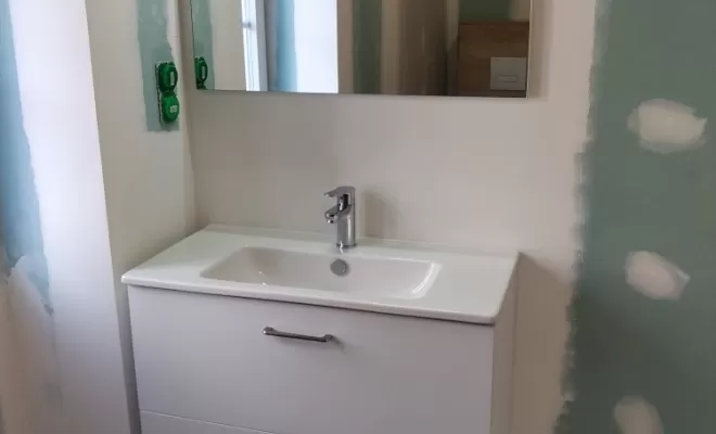 installation lavabo média 2 tiroirs 